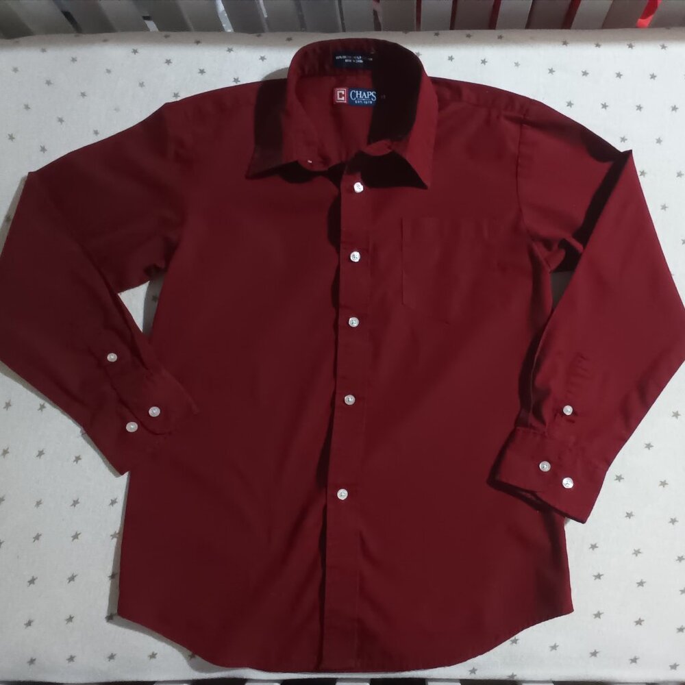 Boy's Chaps dress shirt Burgundy Size 12